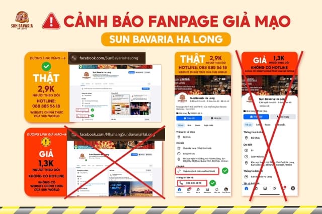 Cảnh báo fanpage giả mạo Sun Bavaria Ha Long: Hướng dẫn nhận diện và giao dịch an toàn