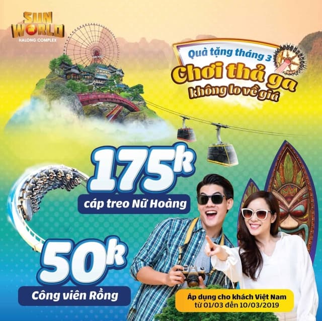Tháng 3 – Chơi THẢ GA, không lo về GIÁ với ưu đãi giảm 50 giá vé
