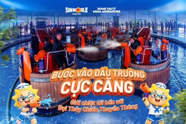 Đại thủy chiến thuyền thúng tại Sun World Vung Tau: Nhập cuộc là cười, lên thuyền là “chiến”